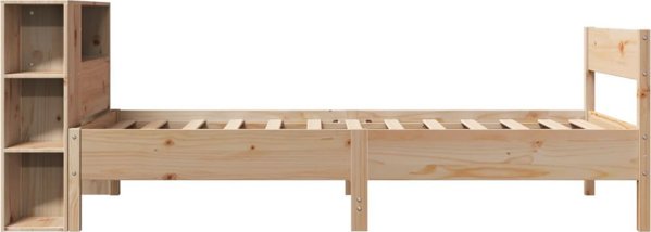 vidaXL Κρεβάτι με ράφι, χωρίς στρώμα, 75x190 εκ., ξύλο πεύκου
