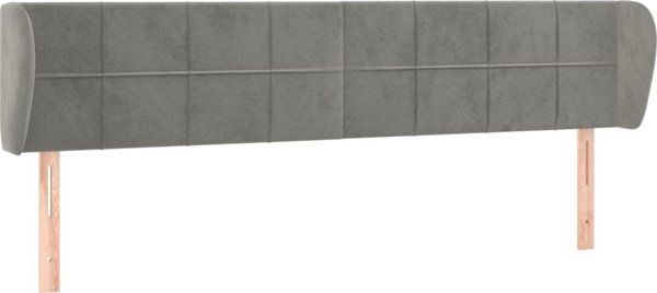 vidaXL Κεφαλάρι uszak ανοιχτό γκρι, βελούδο 183x23x78/88 cm