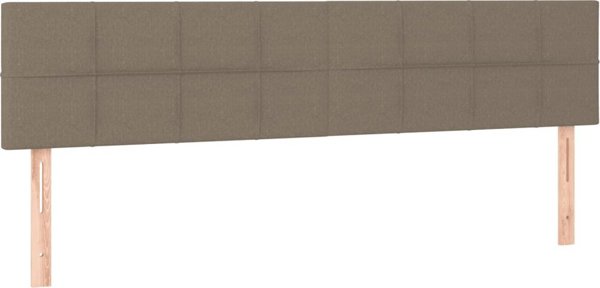 vidaXL Προσκέφαλος κρεβατιού με LED, taupe, 200x5x78/88 cm, ύφασμα