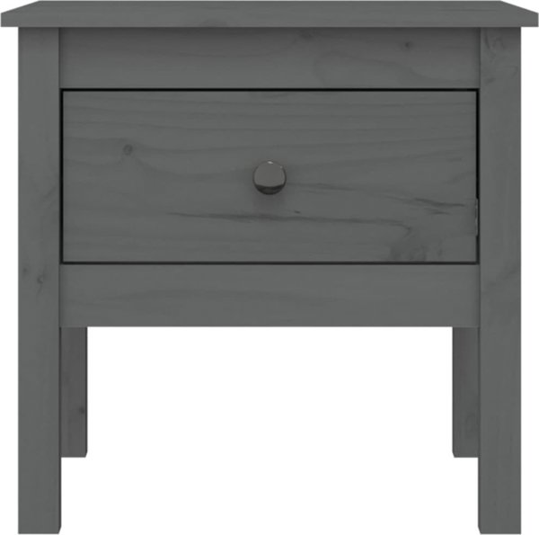 vidaXL Stoliki boczne, 2 szt., szare, 50x50x49 cm, lite drewno sosnowe