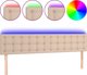 vidaXL Zaglowek do lozka z LED cappuccino 160x5x78/88 cm ekoskora