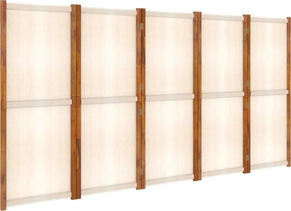 vidaXL vidaXL Parawan 5-panelowy, kremowy, 350 x 180 cm