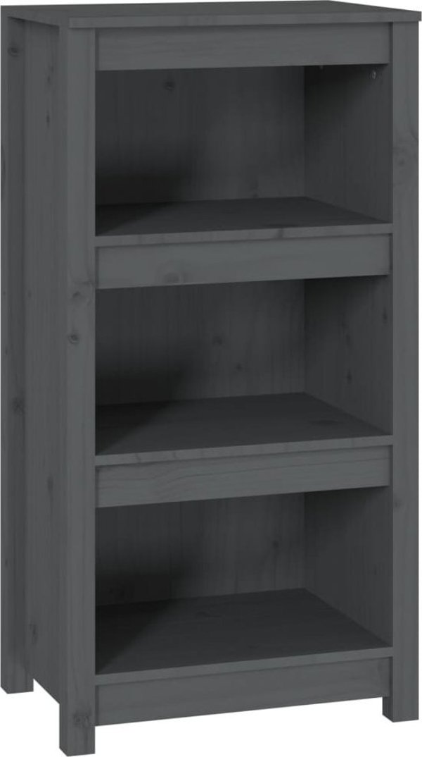 vidaXL Βιβλιοθήκη, γκρι, 50x35x97 cm, μασίφ πεύκο