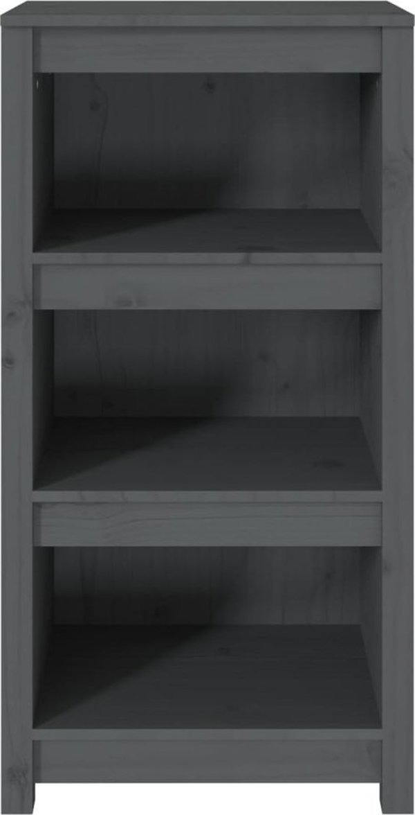 vidaXL Βιβλιοθήκη, γκρι, 50x35x97 cm, μασίφ πεύκο