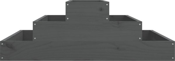 vidaXL Donica, szara, 80x80x27 cm, lite drewno sosnowe