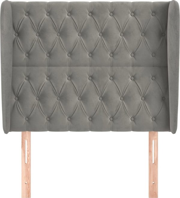 vidaXL Zaglówek uszak, jasnoszary, 103x23x118/128 cm, aksamit