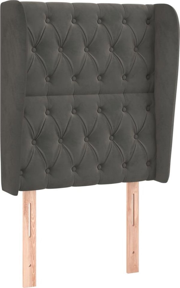 vidaXL Κεφαλάρι uszak σκούρο γκρι 83x23x118/128 cm από βελούδο