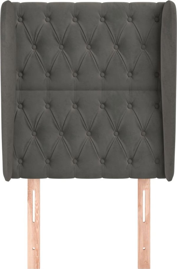 vidaXL Κεφαλάρι uszak σκούρο γκρι 83x23x118/128 cm από βελούδο