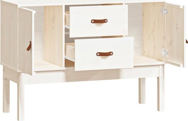vidaXL Ντουλάπι, λευκό, 110x40x78 cm, μασίφ πεύκο