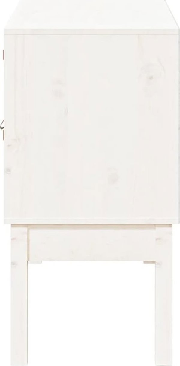 vidaXL Ντουλάπι, λευκό, 110x40x78 cm, μασίφ πεύκο