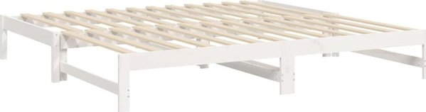 vidaXL Συρόμενο κρεβάτι, λευκό, 2x(100x200) cm, ελαφρύ ξύλο πεύκου