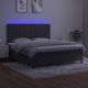 vidaXL Κρεβάτι κοντινεντάλ με στρώμα και LED, γκρι βελούδο, 180x200 εκ.