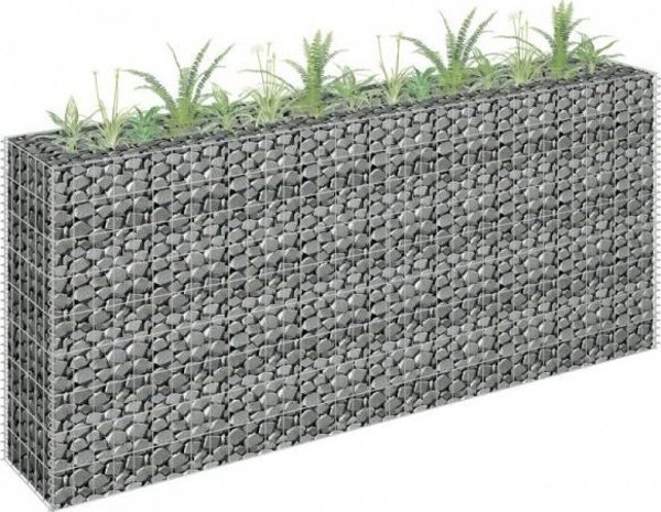 vidaXL Υψωμένο ζαρντινιέρα gabion, γαλβανισμένος χάλυβας, 180x30x90 cm