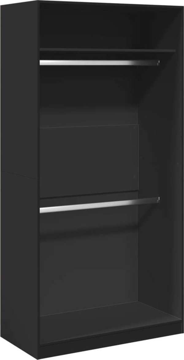 vidaXL Μαύρη ντουλάπα 100x50x200 cm από υλικό ξύλου