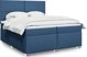 vidaXL Κρεβάτι Continental με Στρώμα Μπλε Ύφασμα 200x200 cm