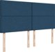 vidaXL Κρεβάτι Continental με Στρώμα Μπλε Ύφασμα 200x200 cm