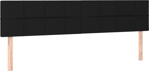 vidaXL Μαξιλαροκέφαλος για κρεβάτι με LED, μαύρο, 180x5x78/88 εκ., ύφασμα