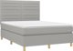 vidaXL Λευκό κρεβάτι continental με στρώμα, 140x190 cm, υφασμάτινο