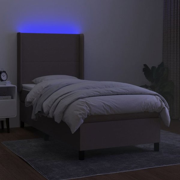 Κρεβάτι κοντινεντάλ με στρώμα vidaXL taupe, 80x200 cm, υφασμάτινο