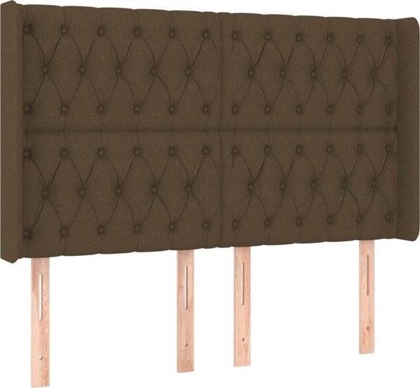 vidaXL Κρεβάτι κοντινένταλ με στρώμα, καφέ, 140x190 cm, ύφασμα