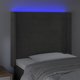 vidaXL Zaglowek do lozka z LED, ciemnoszary, 103x16x118/128cm, aksamit