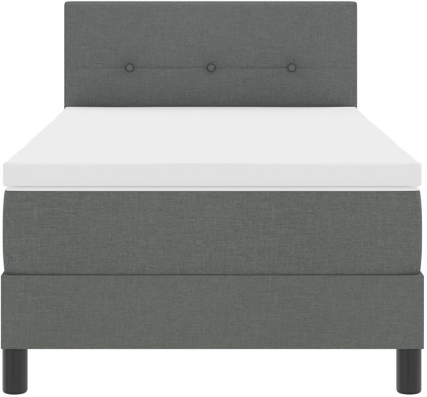 vidaXL Ελατήριο Κρεβάτι με Στρώμα Σκούρο Γκρι 90x190 cm Υφασμάτινο