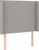 vidaXL Zaglowek do lozkaw z LED, jasnoszary, 103x16x118/128 cm, tkanina