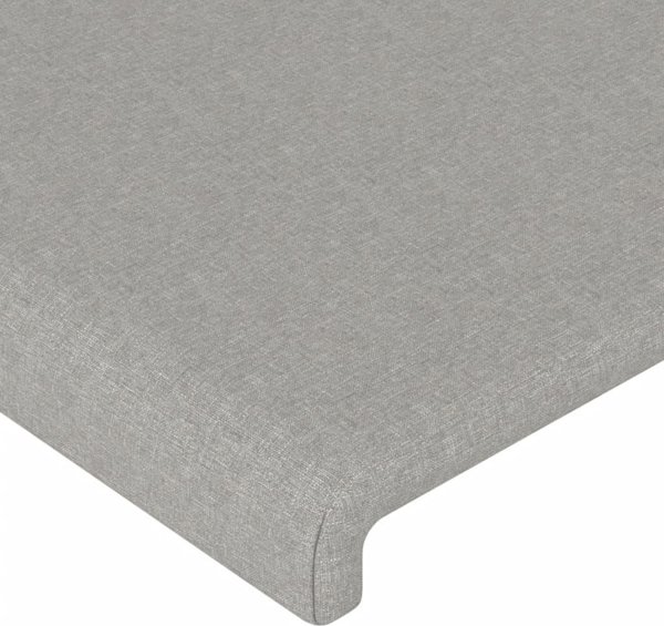 vidaXL Zaglowek do lozkaw z LED, jasnoszary, 103x16x118/128 cm, tkanina