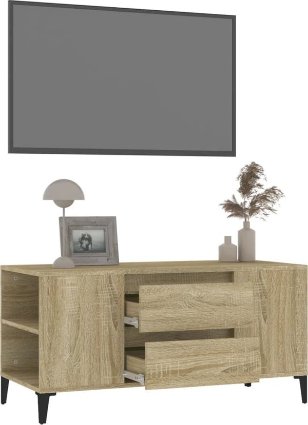 vidaXL Ερμάριο κάτω από TV, δρυς sonoma, 102x44,5x50 cm