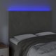 vidaXL Zaglowek do lozka z LED, jasnoszary, 144x5x118/128 cm, aksamit
