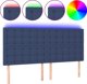 vidaXL κεφαλάρι κρεβατιού με LED, μπλε, 180x5x118/128 εκ, ύφασμα