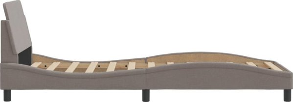 vidaXL Rama lozka z zaglowkiem, taupe, 90x190 cm, obita tkanina