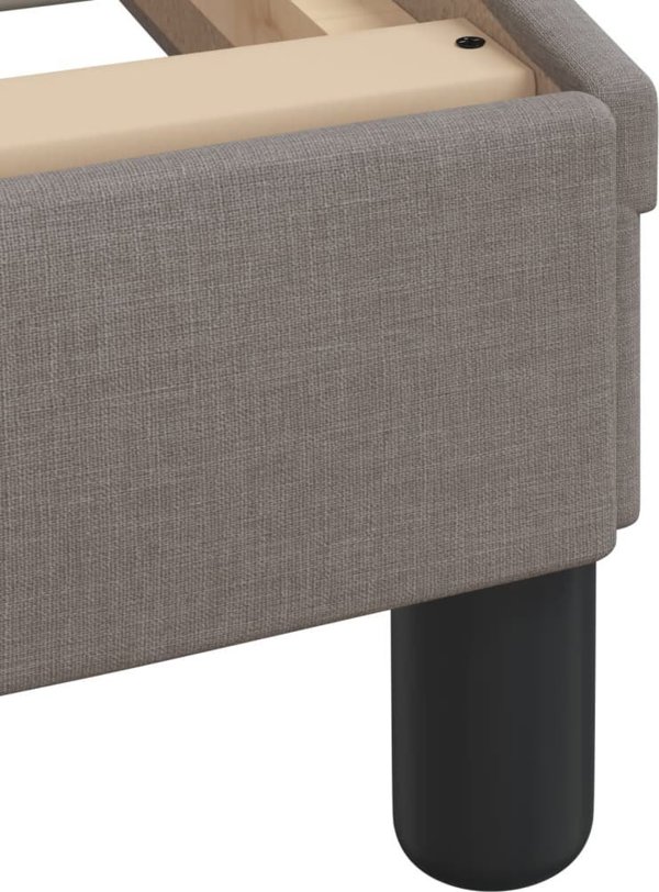 vidaXL Rama lozka z zaglowkiem, taupe, 90x190 cm, obita tkanina