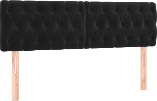 vidaXL Zaglowek do lozka z LED, czarny, 144x7x78/88 cm, aksamit