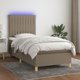 vidaXL Κρεβάτι Continental με στρώμα, ταουπ, 90x200 εκ., ύφασμα