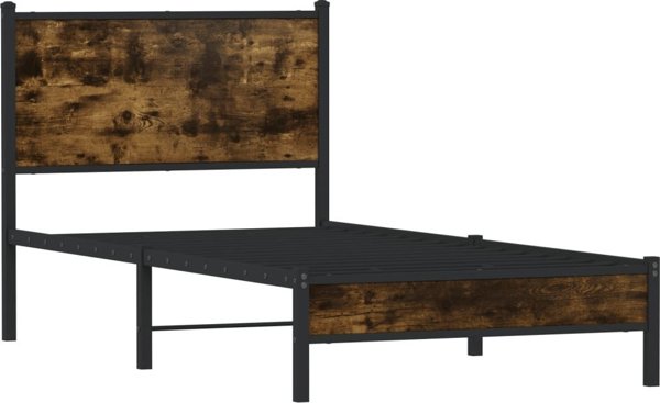 vidaXL Κά Frame κρεβατιού με κεφαλάρι καπνισμένη δρυς 80x200 εκ