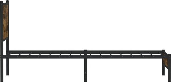 vidaXL Κά Frame κρεβατιού με κεφαλάρι καπνισμένη δρυς 80x200 εκ