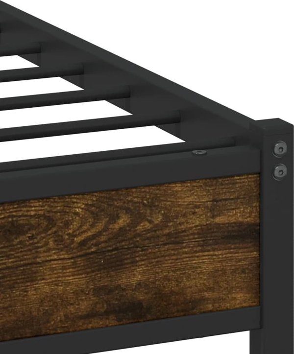 vidaXL Κά Frame κρεβατιού με κεφαλάρι καπνισμένη δρυς 80x200 εκ