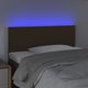 vidaXL Κεφαλάρι κρεβατιού με LED, σκούρο καφέ, 80x5x78/88 εκ, ύφασμα