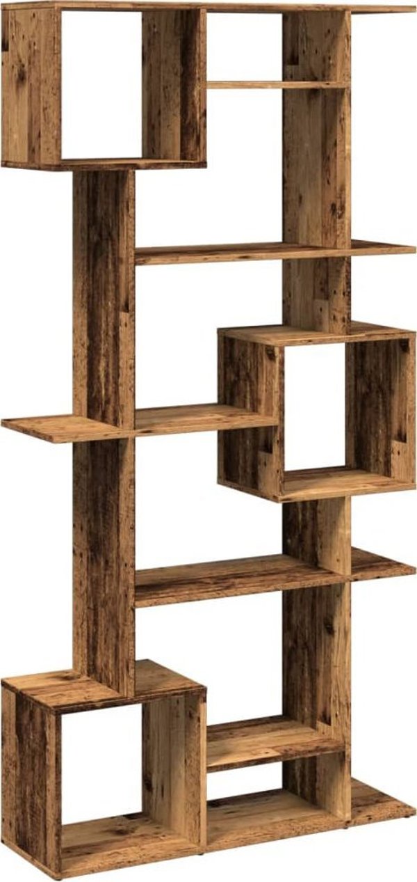 vidaXL Ράφι, δρυς καπνισμένος, 92x29x188 cm, υλικό ξυλώδες
