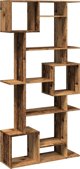 vidaXL Ράφι, δρυς καπνισμένος, 92x29x188 cm, υλικό ξυλώδες