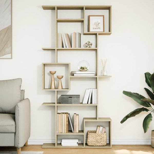 vidaXL Ράφι Sonoma δρυς 92x29x188 εκ. από ξύλινο υλικό