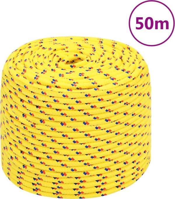 vidaXL Linka ζελάρσκα, κίτρινη, 10 mm, 50 m, πολυπροπυλένιο