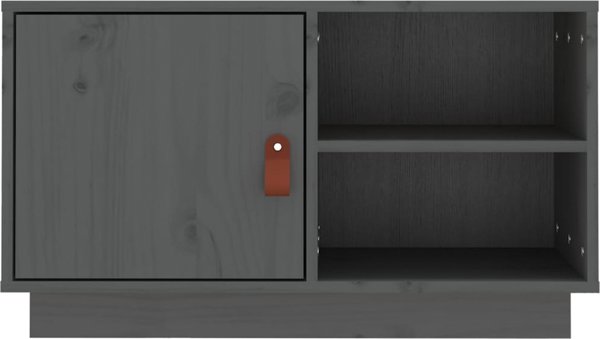 vidaXL Szafka pod TV, szara, 70x34x40 cm, lite drewno sosnowe