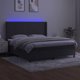vidaXL Κρεβάτι κοντινεντάλ με στρώμα και LED, γκρι βελούδο, 160x200 cm