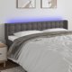 vidaXL Κεφαλάρι κρεβατιού με LED, γκρι, 183x16x78/88 εκ., δερματίνη
