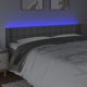 vidaXL Κεφαλάρι κρεβατιού με LED, γκρι, 183x16x78/88 εκ., δερματίνη