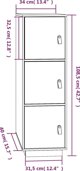 vidaXL Kredens miodowy braz 34x40x108,5 cm lite drewno sosnowe