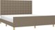 vidaXL Πλαίσιο κρεβατιού με κεφαλάρι, χρώμα taupe, 180x200 εκ., επενδυμένο με ύφασμα