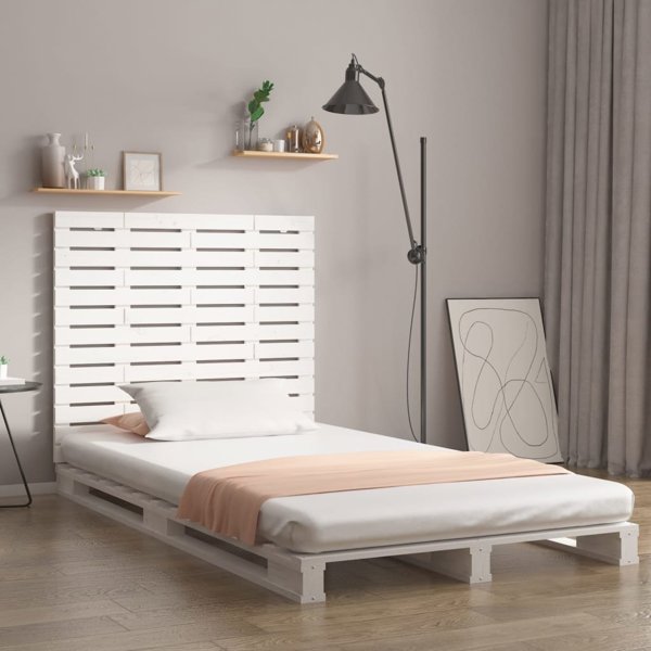 vidaXL Κεφαλάρι κρεβατιού, λευκό, 126x3x91,5 cm, από μασίφ πεύκο